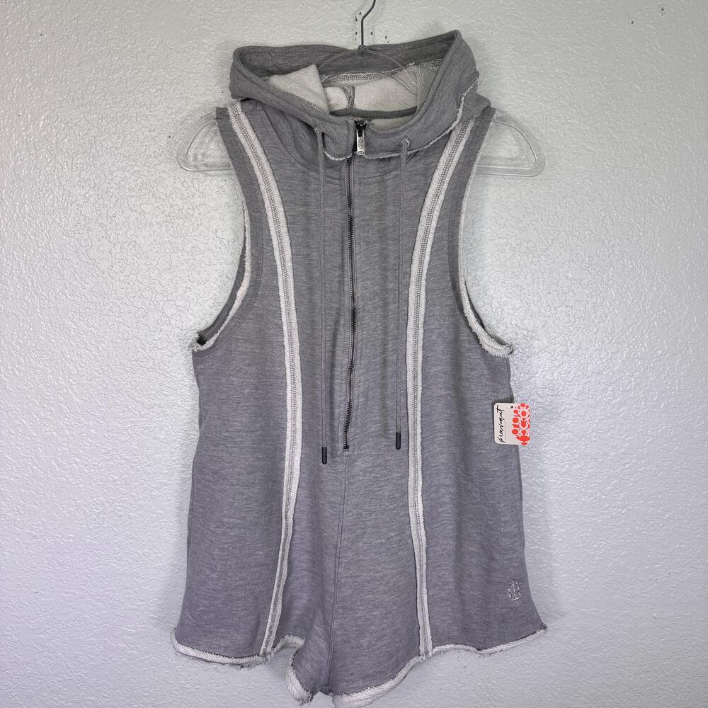 Free People Free Spirit Romper Womens Small Hooded Zip French Terry FP Movement